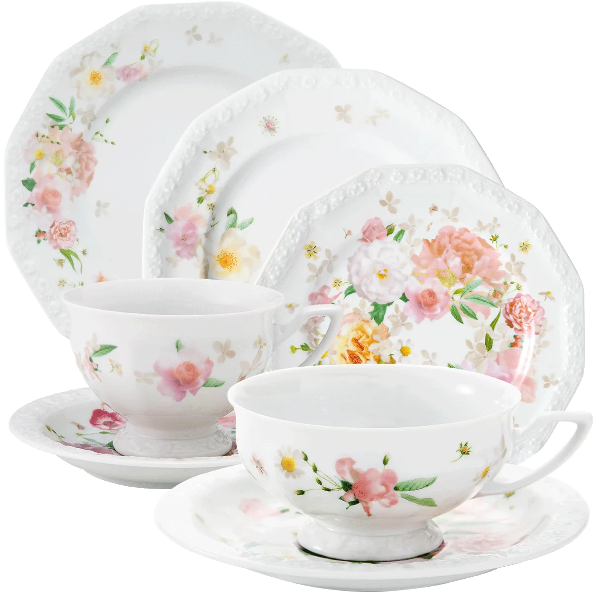 春のテーブルコーディネートの画像