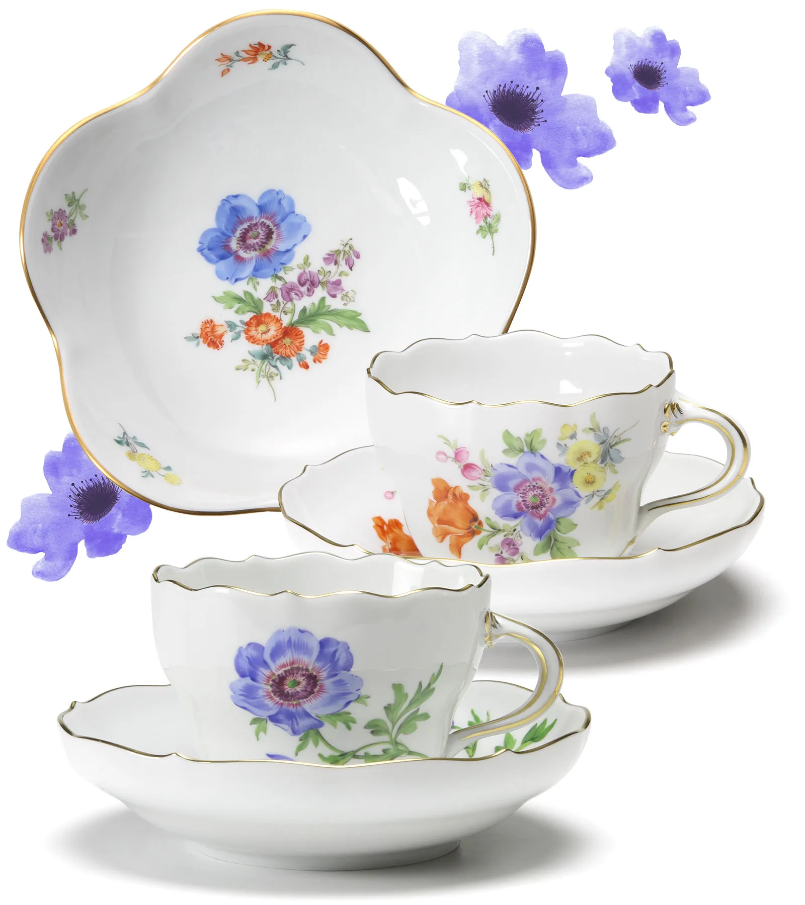 ベーシックフラワー アネモネ コーヒーカップ&ソーサーの画像