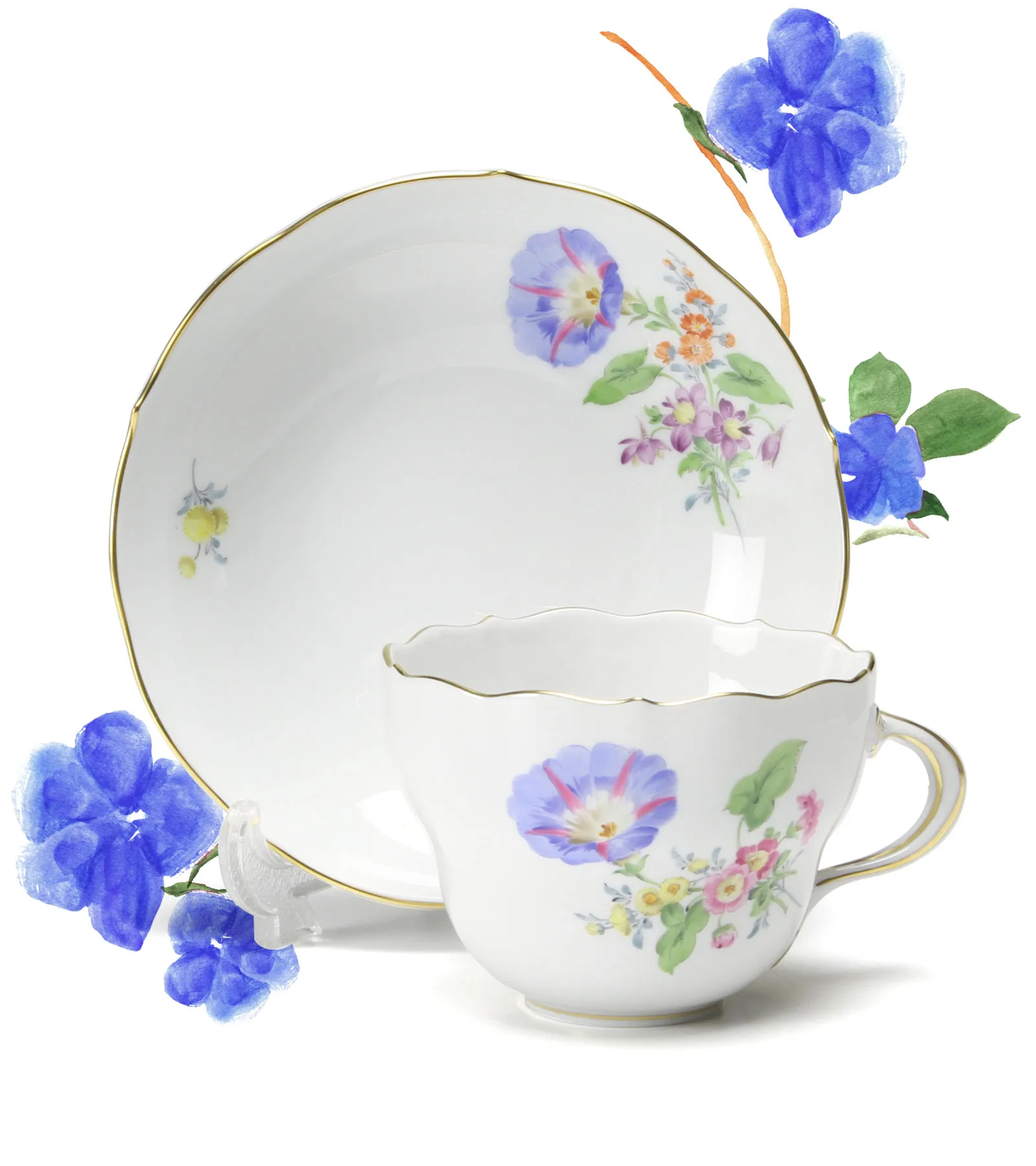 ベーシックフラワー ヒルガオ コーヒーカップ&ソーサーの画像