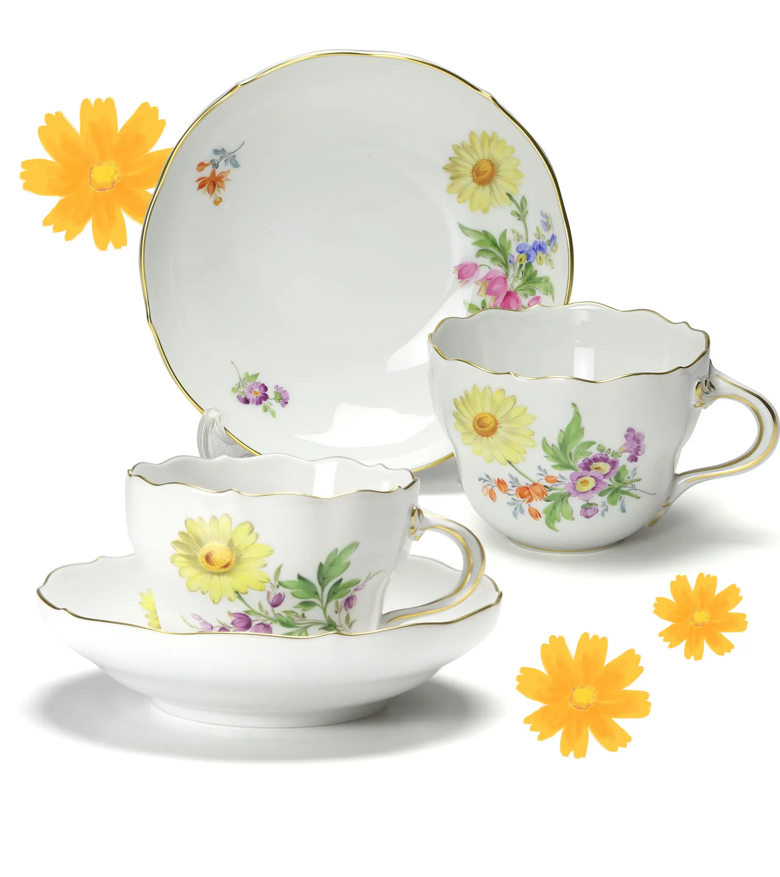 ベーシックフラワー マーガレット コーヒーカップ&ソーサーの画像