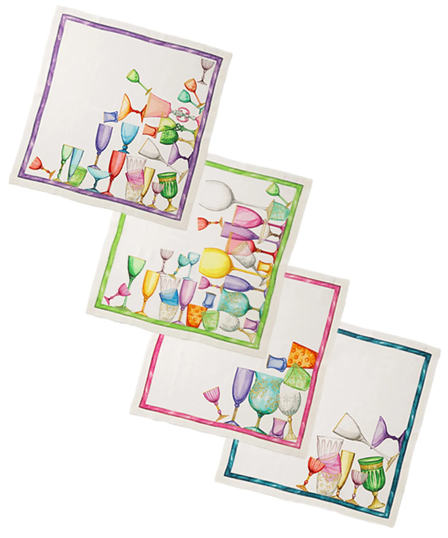 テシトゥーラ トスカーナ テレリーエ ナプキン 46×46cm 4枚セット Cincin／乾杯 100%リネン ポーチ付