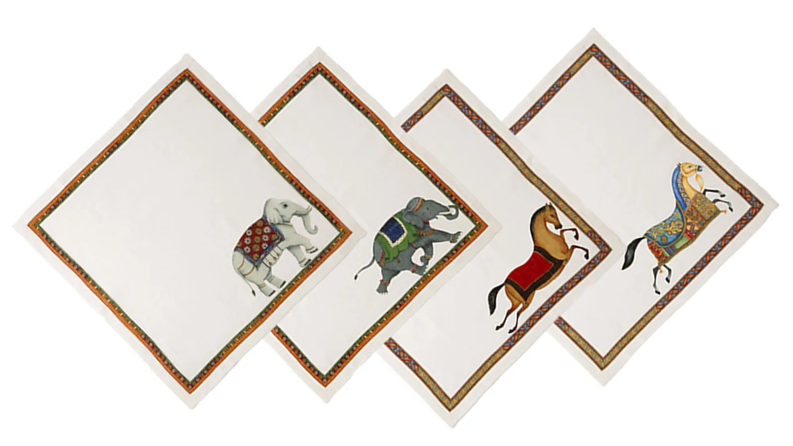 テシトゥーラ トスカーナ テレリーエ ナプキン 46×46cm 4枚セット マハラジャ 100%リネン ポーチ付