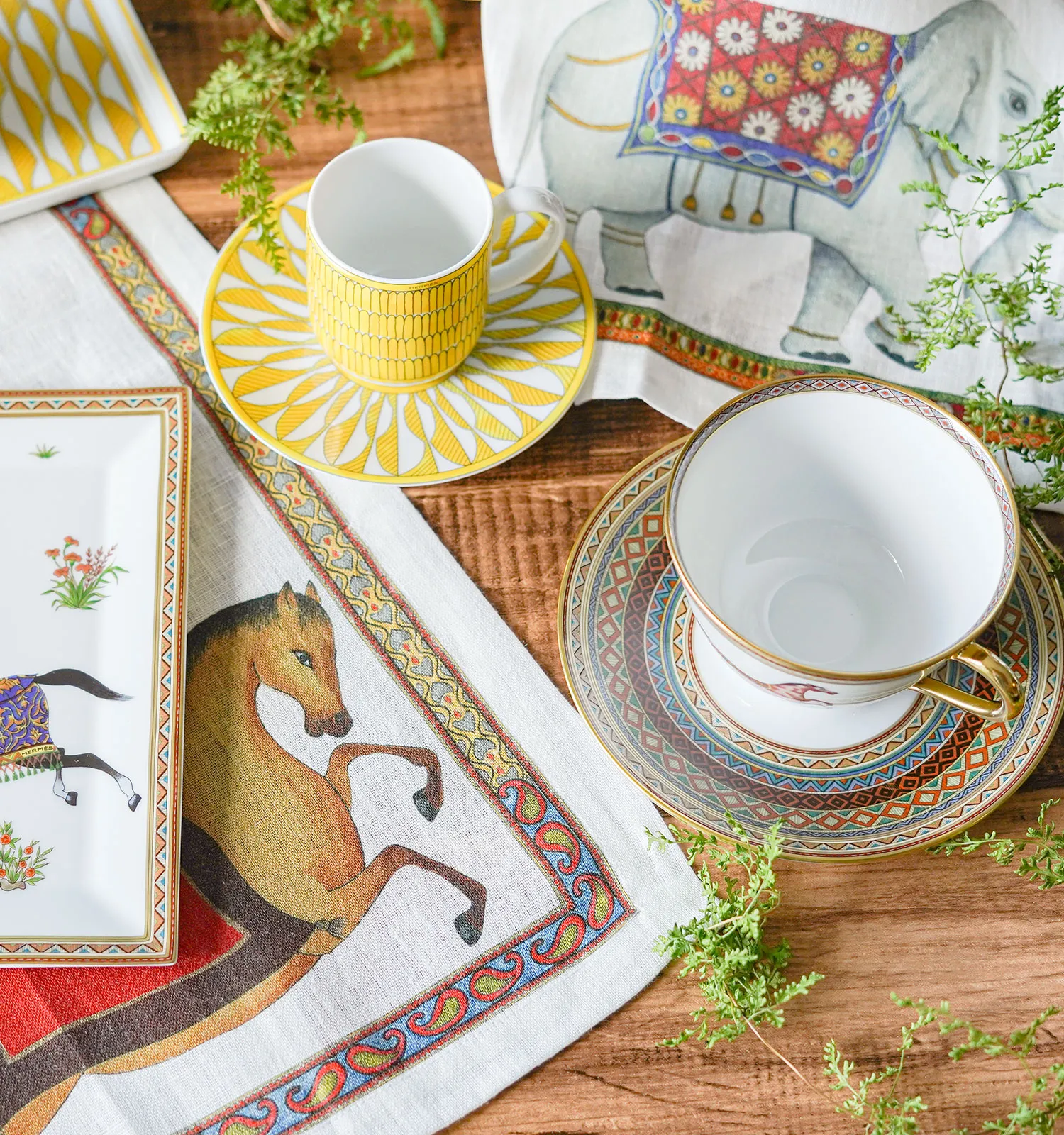 テシトゥーラ トスカーナ テレリーエ ナプキン 46×46cm 4枚セット マハラジャ 100%リネン ポーチ付