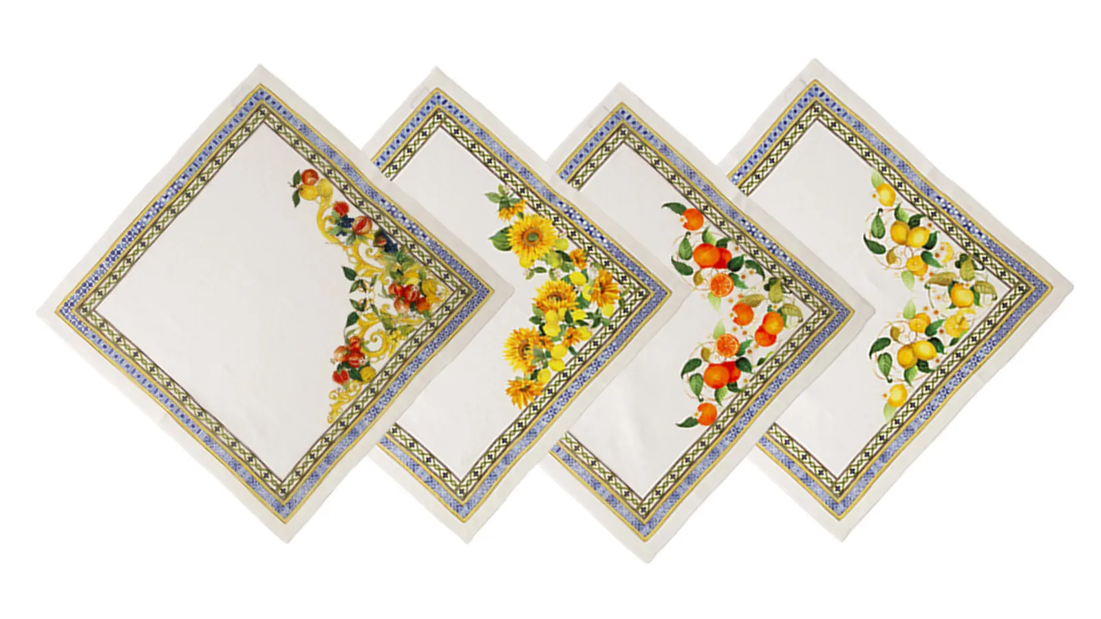 テシトゥーラ トスカーナ テレリーエ ナプキン 46×46cm 4枚セット アマルフィ 100%リネン ポーチ付