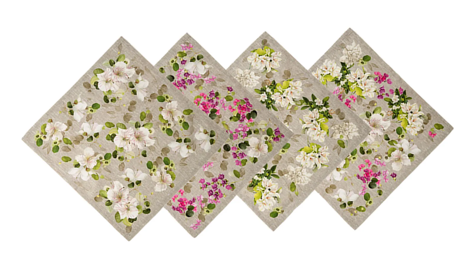 テシトゥーラ トスカーナ テレリーエ ナプキン 46×46cm 4枚セット ブロッサム 100%コットン ポーチ付