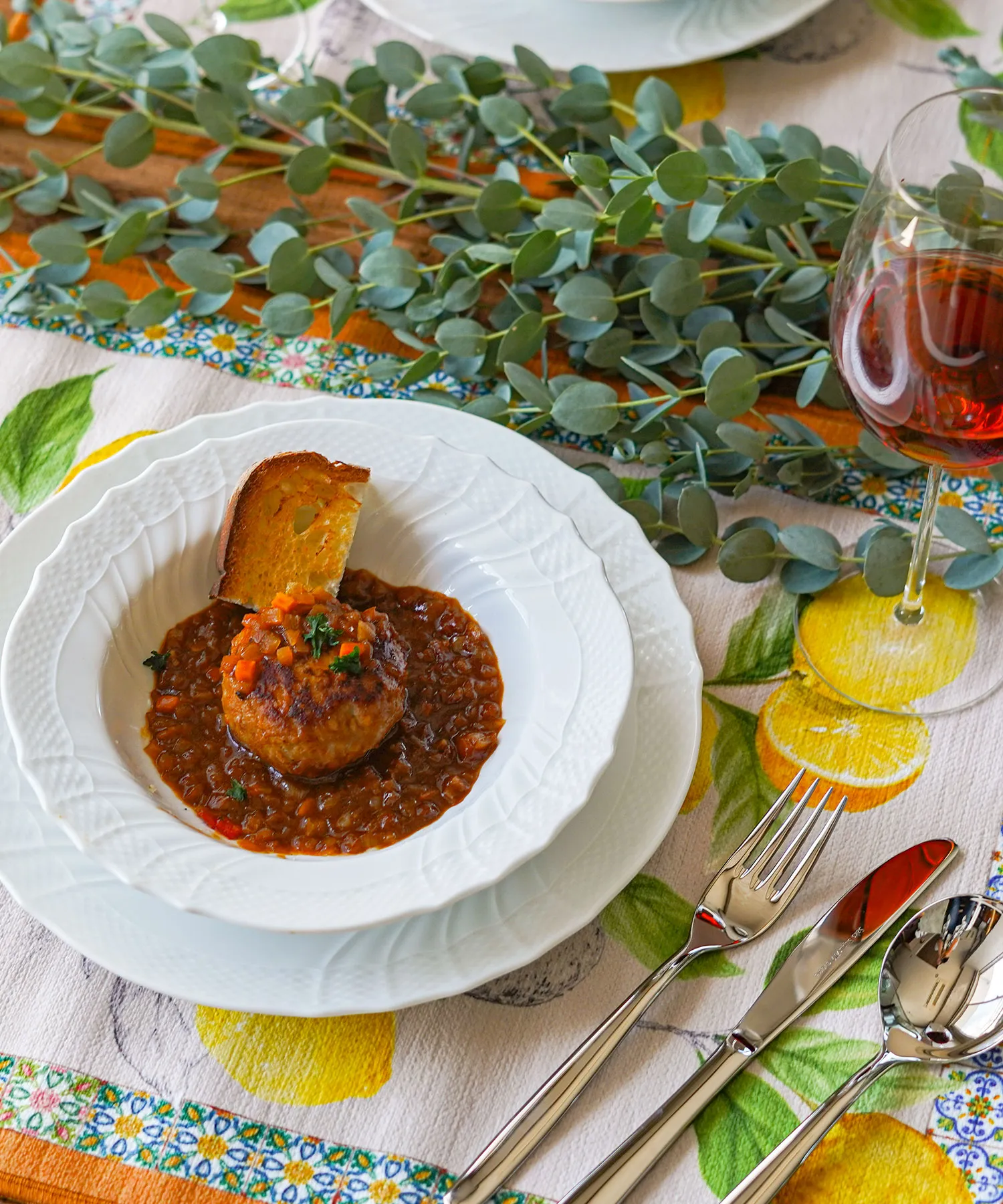 テシトゥーラ トスカーナ テレリーエ プレースマット 50×37cm 2枚セット チェターラ ポリエステル ポーチ付