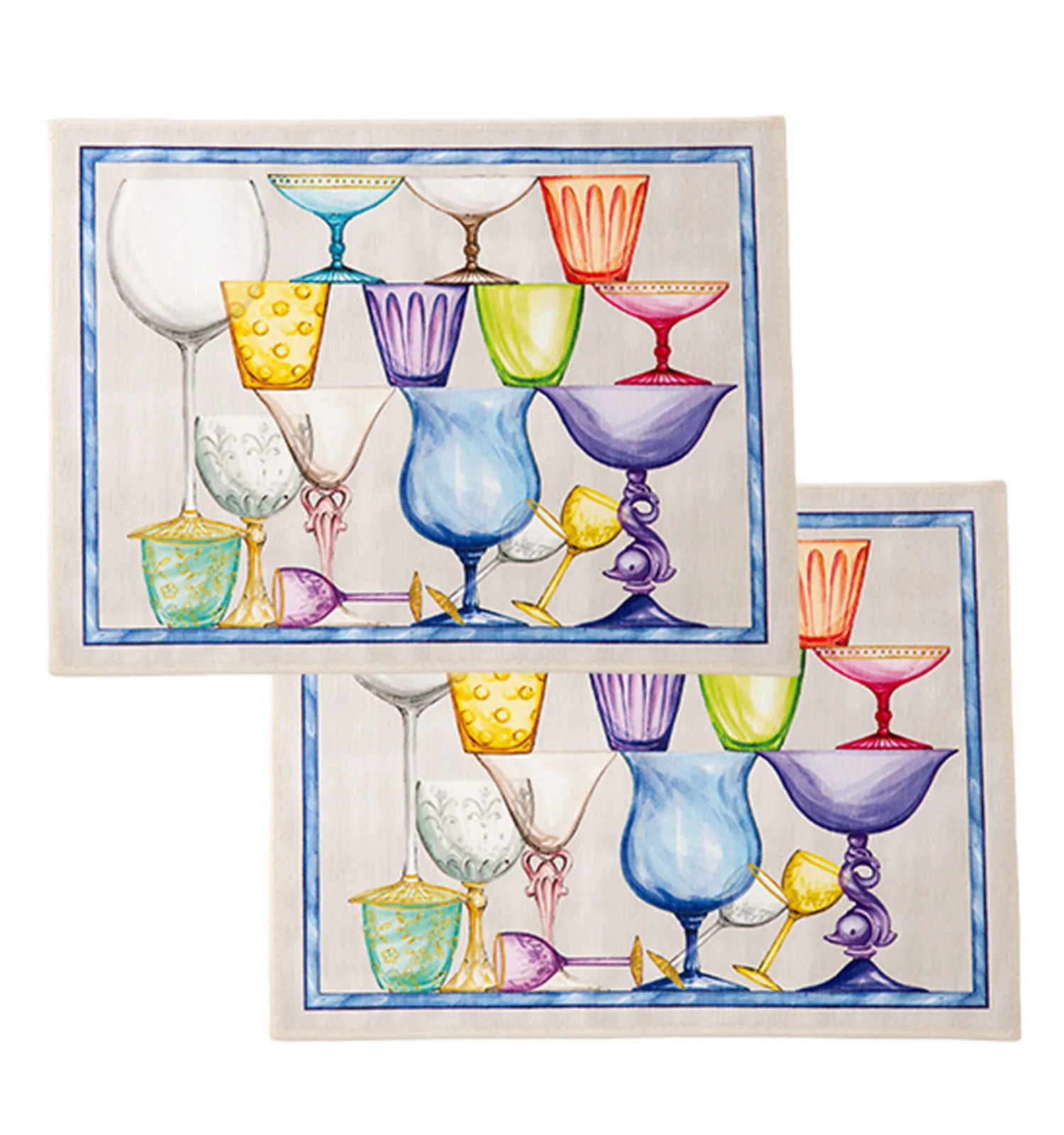 テシトゥーラ トスカーナ テレリーエ プレースマット 50×37cm 2枚セット クリスタル ポリエステル ポーチ付