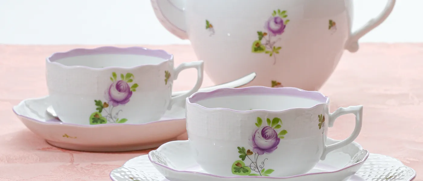 新品　ヘレンド　ウィーンの薔薇　ティーストレーナー&ボウル　茶漉し ヘレンド「ウィーンのバラ」の美しいシリーズ | ブランド洋食器専門店