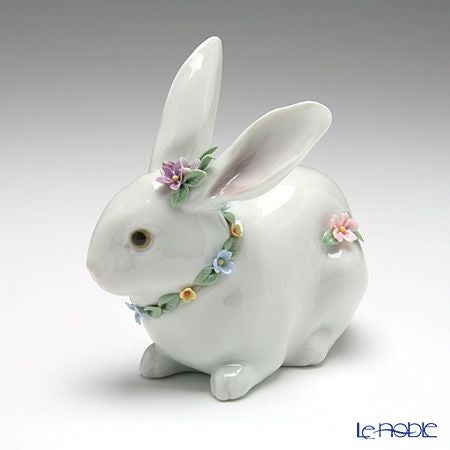 リヤドロ 花飾りの白ウサギ2 06098