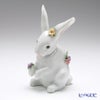 リヤドロ 花飾りの白ウサギ4 06100