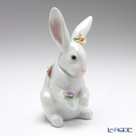 リヤドロ 花飾りの白ウサギ4 06100