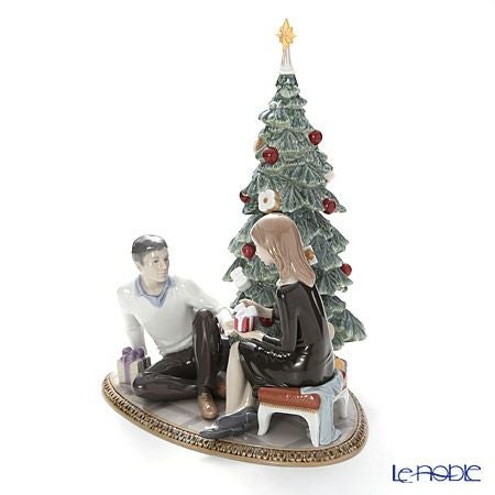 リヤドロ ふたりのクリスマス （クリスマスツリー） 08665 台座付