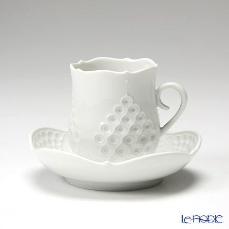 マイセン（Meissen） ホワイトレリーフ 000001／26581 モカカップ＆ソーサー