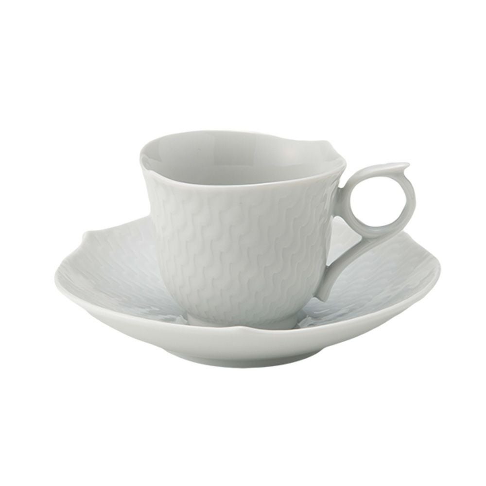 マイセン（Meissen） 波の戯れホワイト 000001／29579 エスプレッソカップ＆ソーサー 100ml