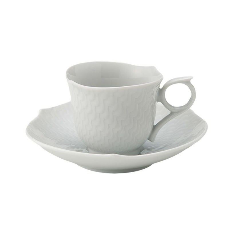 マイセン（Meissen） 波の戯れホワイト 000001／29579 エスプレッソカップ＆ソーサー 100ml
