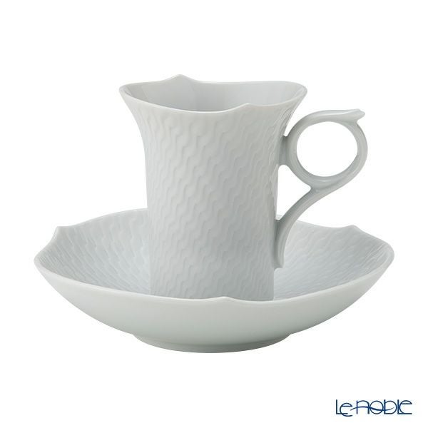 マイセン（Meissen） 波の戯れホワイト 000001／29580 モカカップ＆ソーサー