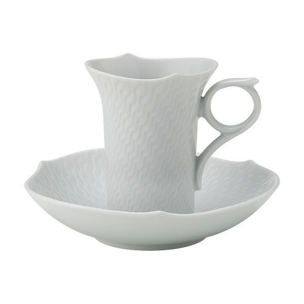 マイセン（Meissen） 波の戯れホワイト 000001／29580 モカカップ＆ソーサー