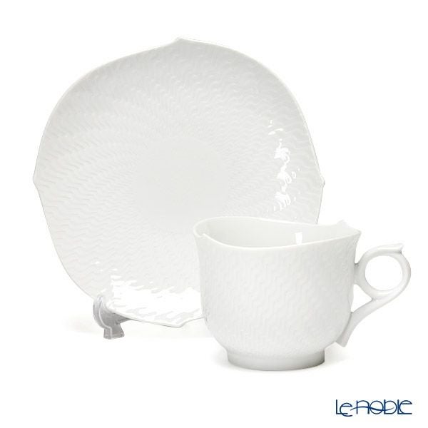 マイセン（Meissen） 波の戯れホワイト 000001／29586 モーニングカップ＆ソーサー