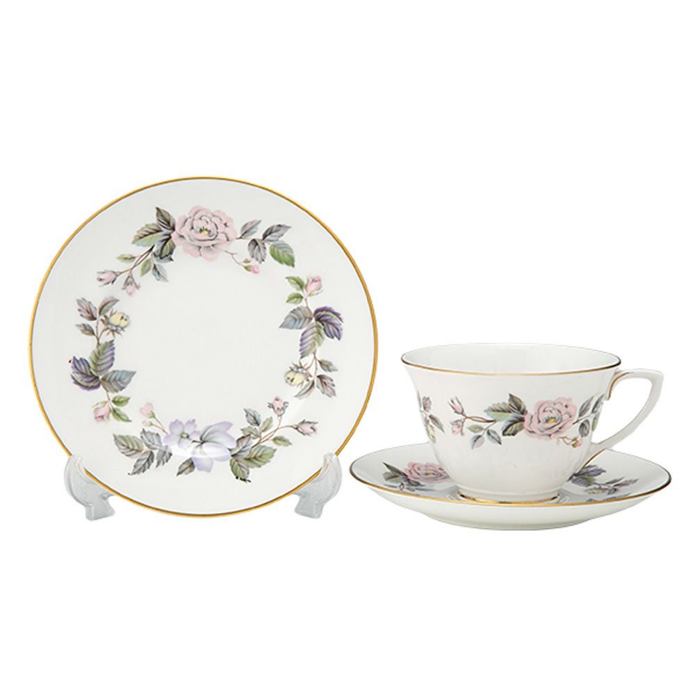 【1点限り】英国ヴィンテージ ロイヤルウースター ジューンガーランド 金彩 トリオセット