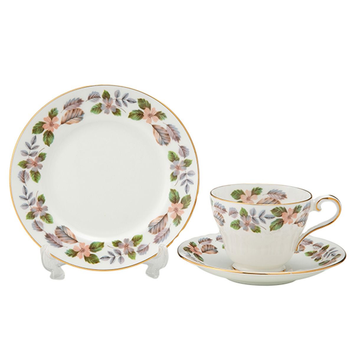 英国ヴィンテージ エインズレイ エイプリルローズ トリオセット