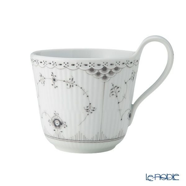 ロイヤルコペンハーゲン（Royal Copenhagen）ブラックフルーテッドハーフレース ハイハンドル マグカップ 330ml 1066933