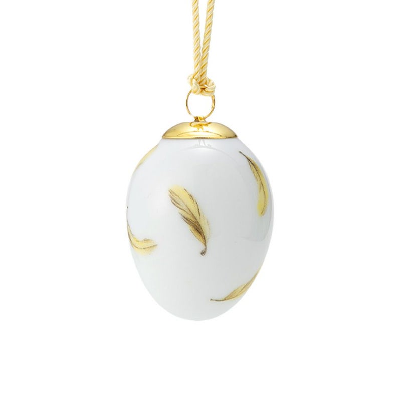 ロイヤルコペンハーゲン（Royal Copenhagen）スプリングコレクション 2025 イースターエッグ オリオール スモールフェザー H6cm 1074931 ※画像の紐のお色は一例※