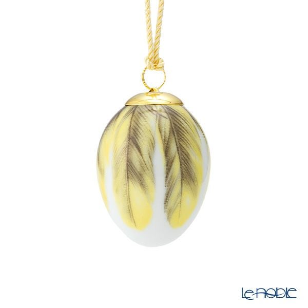 ロイヤルコペンハーゲン（Royal Copenhagen）スプリングコレクション 2025 イースターエッグ オリオール ビッグフェザー H6cm 1074932 ※画像の紐のお色は一例※