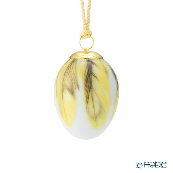 ロイヤルコペンハーゲン（Royal Copenhagen）スプリングコレクション 2025 イースターエッグ オリオール ビッグフェザー H6cm 1074932 ※画像の紐のお色は一例※