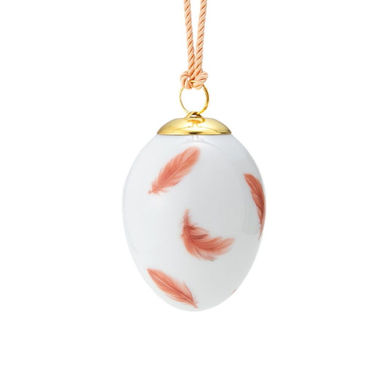 ロイヤルコペンハーゲン（Royal Copenhagen）スプリングコレクション 2025 イースターエッグ レッドスタート スモールフェザー H6cm 1074933 ※画像の紐のお色は一例※