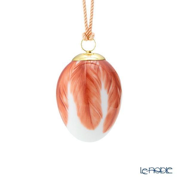 ロイヤルコペンハーゲン（Royal Copenhagen）スプリングコレクション 2025 イースターエッグ レッドスタート ビッグフェザー H6cm 1074934 ※画像の紐のお色は一例※
