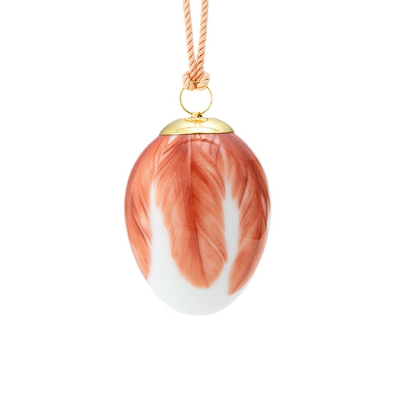 ロイヤルコペンハーゲン（Royal Copenhagen）スプリングコレクション 2025 イースターエッグ レッドスタート ビッグフェザー H6cm 1074934 ※画像の紐のお色は一例※