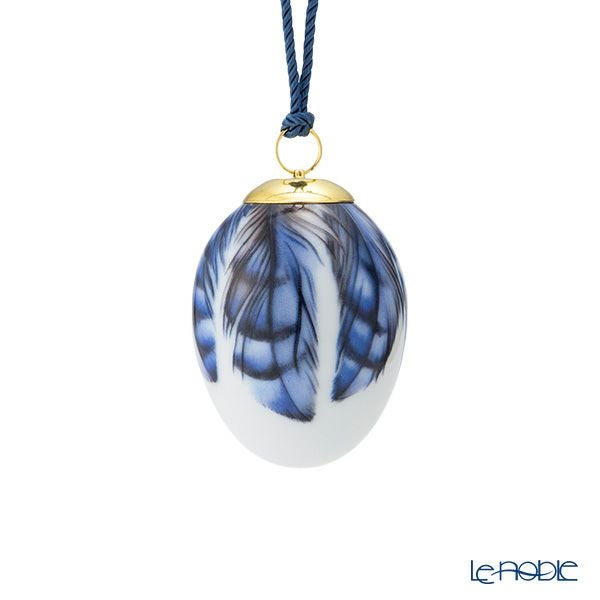 ロイヤルコペンハーゲン（Royal Copenhagen）スプリングコレクション 2025 イースターエッグ ユーラシアンジェイ ビッグフェザー H6cm 1074936※画像の紐のお色は一例※