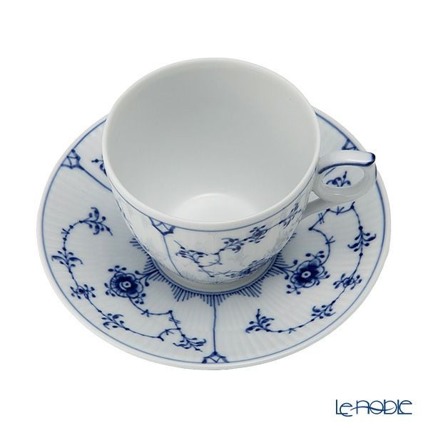 ロイヤルコペンハーゲン（Royal Copenhagen） ブルー フルーテッド プレイン コーヒーカップ＆ソーサー 160ml 1101071／1017173