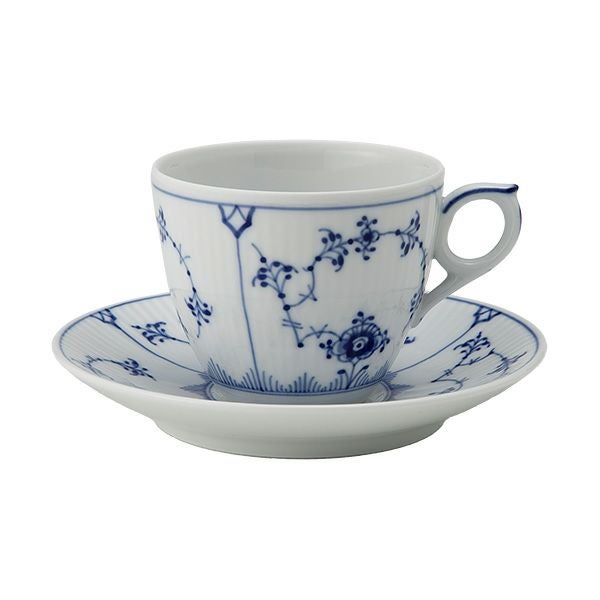 ロイヤルコペンハーゲン（Royal Copenhagen） ブルー フルーテッド プレイン コーヒーカップ＆ソーサー 160ml 1101071／1017173