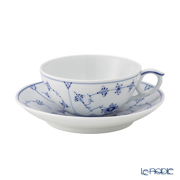 ロイヤルコペンハーゲン（Royal Copenhagen） ブルー フルーテッド プレイン ティーカップ＆ソーサー 180ml 1101077