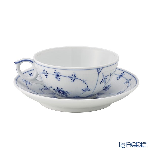 ロイヤルコペンハーゲン（Royal Copenhagen） ブルー フルーテッド プレイン ティーカップ＆ソーサー 180ml 1101077