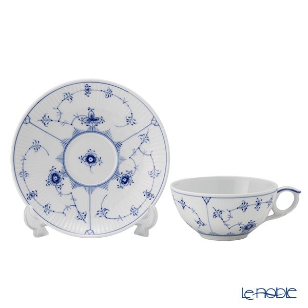 ロイヤルコペンハーゲン（Royal Copenhagen） ブルー フルーテッド プレイン ティーカップ＆ソーサー 180ml 1101077
