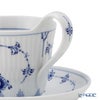ロイヤルコペンハーゲン（Royal Copenhagen） ブルー フルーテッド プレイン ティーカップ＆ソーサー（ハイハンドル） 240ml 1101092／1017176