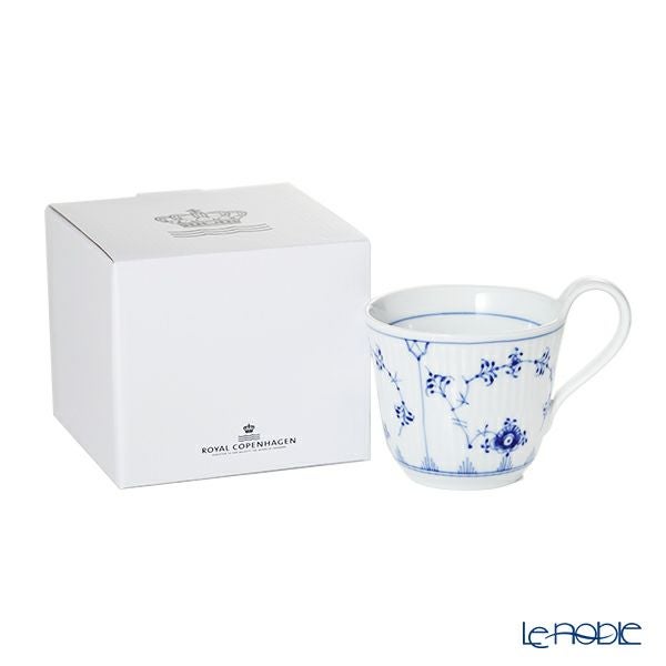ロイヤルコペンハーゲン（Royal Copenhagen） ブルー フルーテッド プレイン ハイハンドル マグカップ 240ml 1101093／1056202