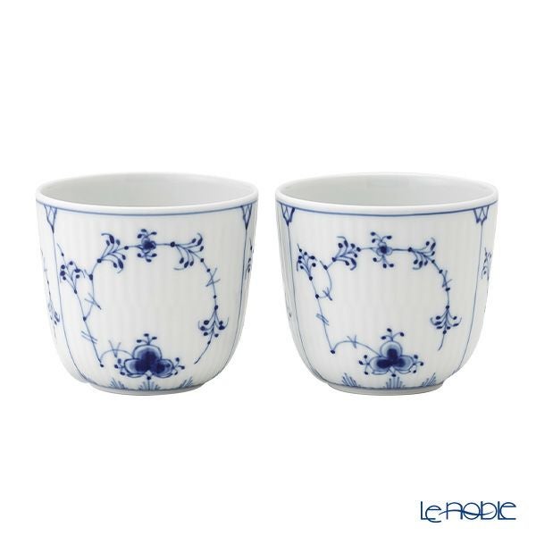 ロイヤルコペンハーゲン（Royal Copenhagen） ブルー フルーテッド プレイン カップ ペア 7.5×H6cm 130ml 1101149／1062453