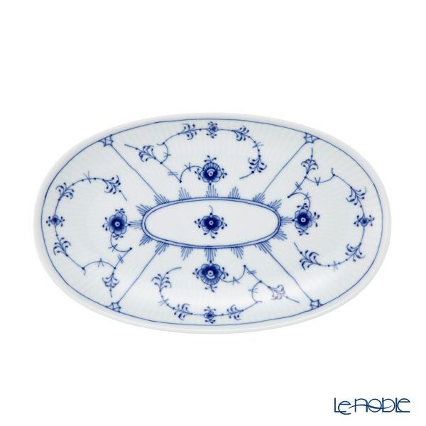 ロイヤルコペンハーゲン（Royal Copenhagen） ブルー フルーテッド プレイン オーバルディッシュ 23.5×15cm 1101356／1016759