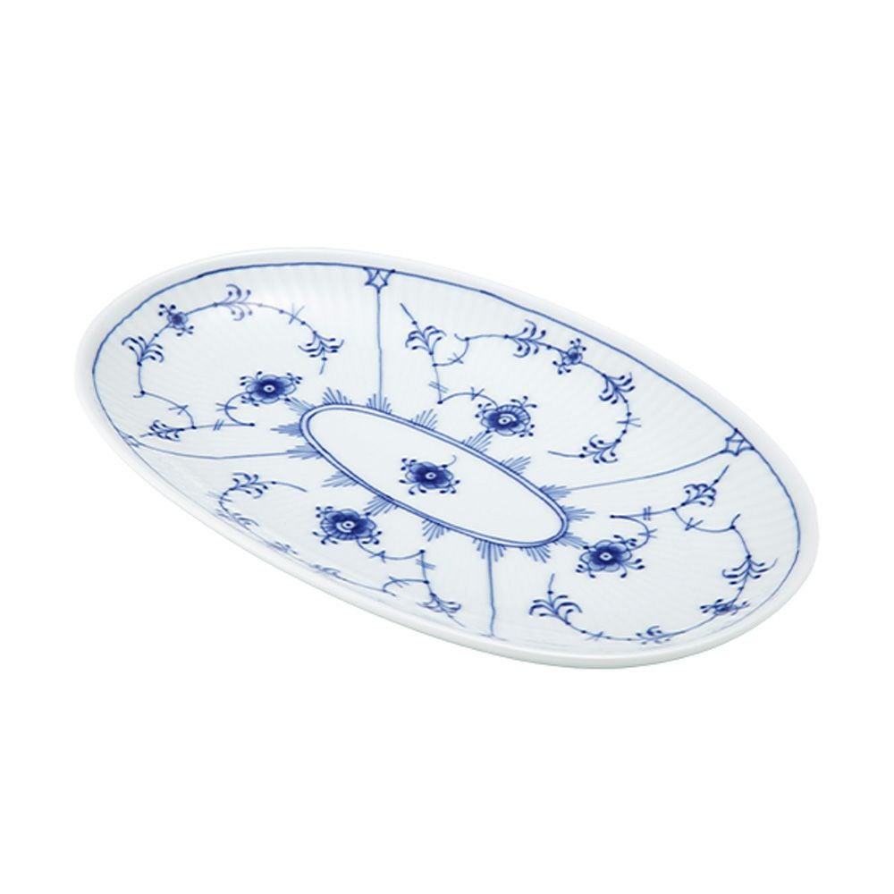 ロイヤルコペンハーゲン（Royal Copenhagen） ブルー フルーテッド プレイン オーバルディッシュ 23.5×15cm 1101356／1016759