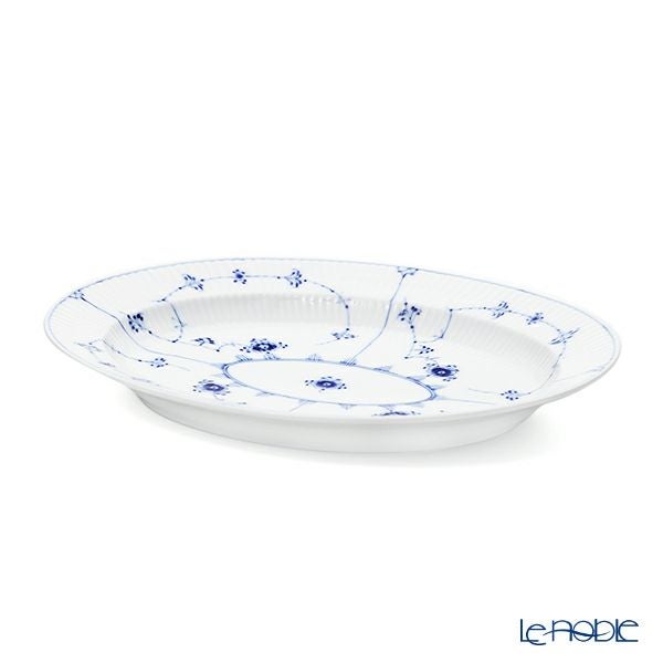 ロイヤルコペンハーゲン（Royal Copenhagen） ブルー フルーテッド プレイン ディッシュ（楕円） 30cm 1101373