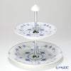 ロイヤルコペンハーゲン（Royal Copenhagen） ブルー フルーテッド プレイン 2段ケーキスタンド 24cm 組立式 1101437／1016764