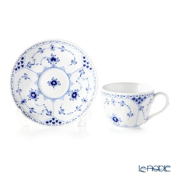 ロイヤルコペンハーゲン（Royal Copenhagen） ブルー フルーテッド ハーフレース カップ＆ソーサー 200ml 1102059／1020522