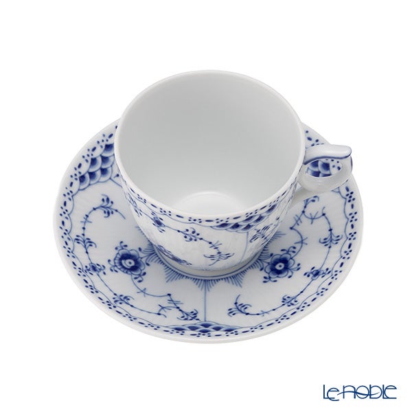 ロイヤルコペンハーゲン（Royal Copenhagen） ブルー フルーテッド ハーフレース コーヒーカップ＆ソーサー 170ml 1102071／1017205