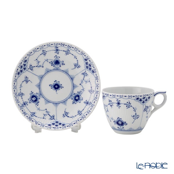ロイヤルコペンハーゲン（Royal Copenhagen） ブルー フルーテッド ハーフレース コーヒーカップ＆ソーサー 170ml 1102071／1017205