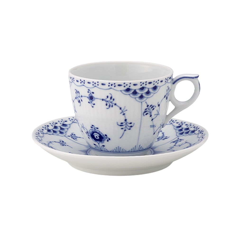 ロイヤルコペンハーゲン（Royal Copenhagen） ブルー フルーテッド ハーフレース コーヒーカップ＆ソーサー 170ml 1102071／1017205