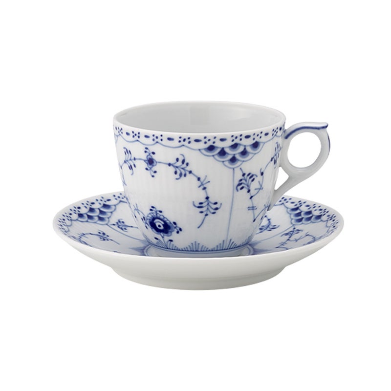 ロイヤルコペンハーゲン（Royal Copenhagen） ブルー フルーテッド ハーフレース コーヒーカップ＆ソーサー 170ml 1102071／1017205