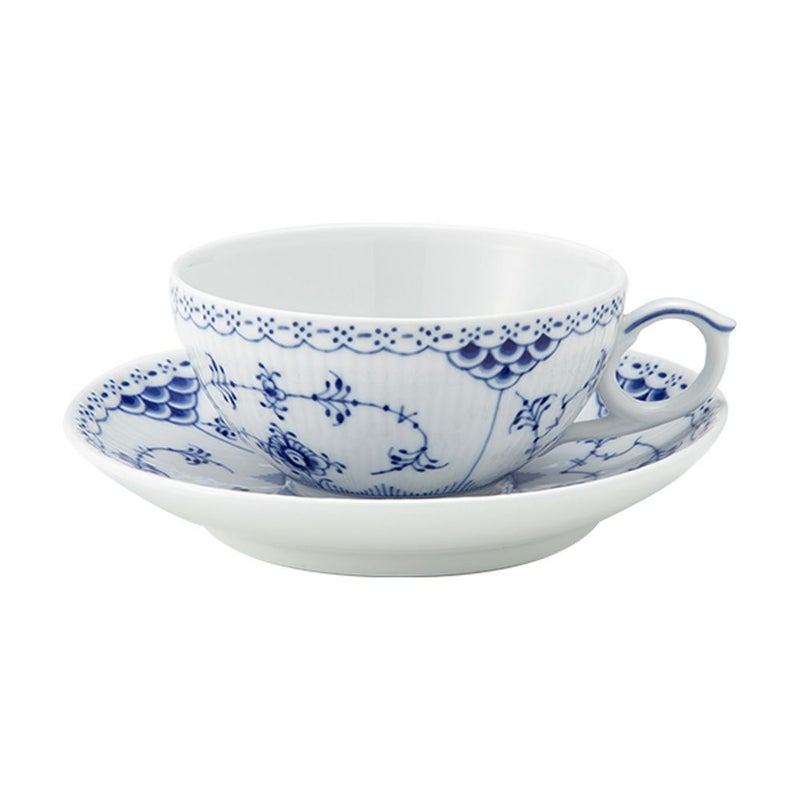 ロイヤルコペンハーゲン（Royal Copenhagen） ブルー フルーテッド ハーフレース ティーカップ＆ソーサー 200ml 1102080／1017206